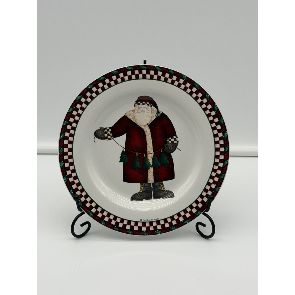 Debbie Mumm Sakura Santa's Spirit Christmas Salad Plate Stoneware Oneida 8.5"
